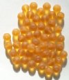 25 8mm Transparent Matte Topaz Round Glass Beads